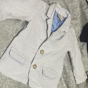 First Impressions Blue and White Blazer with Structured Tailoring